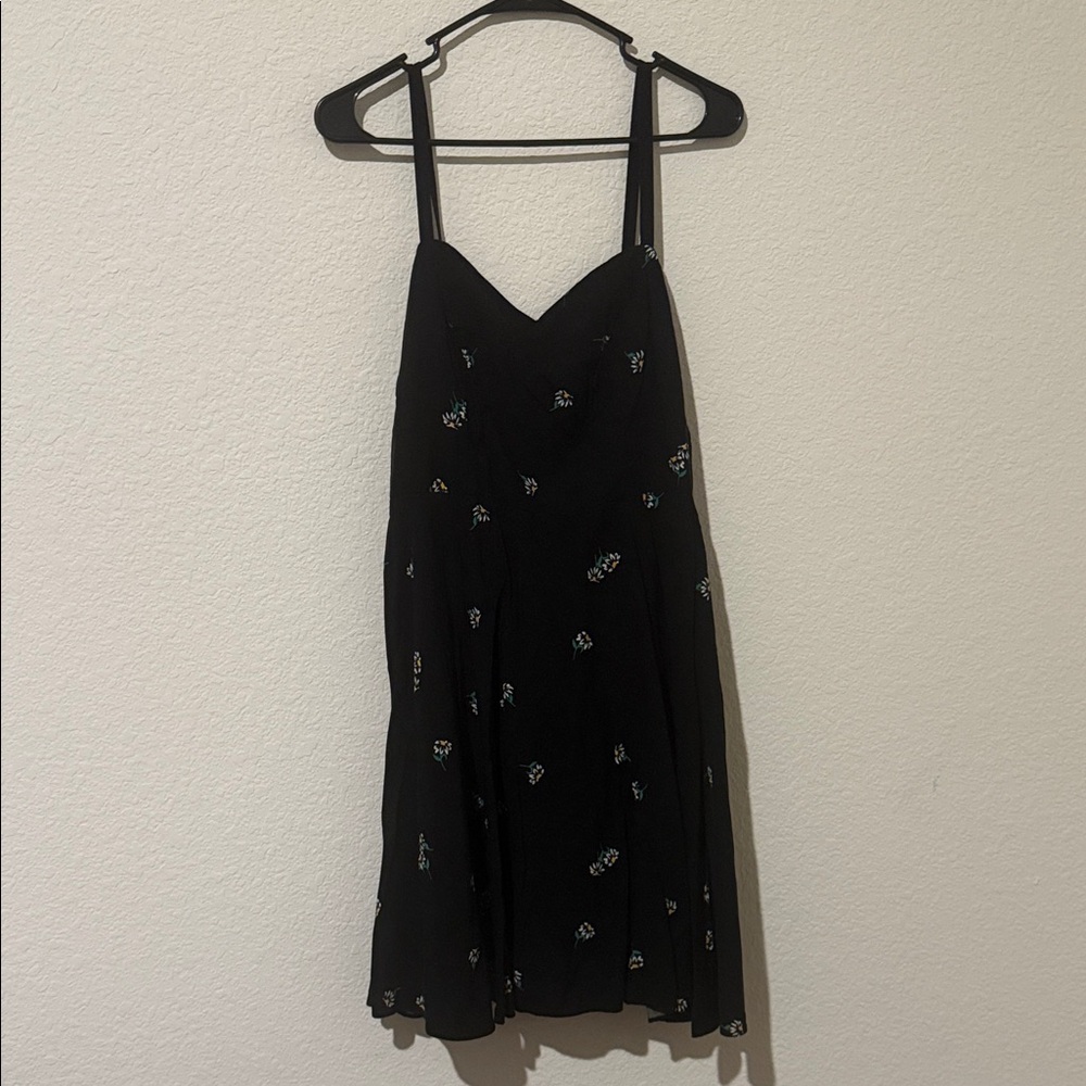 Old Navy Black Mini Dress with Floral Details